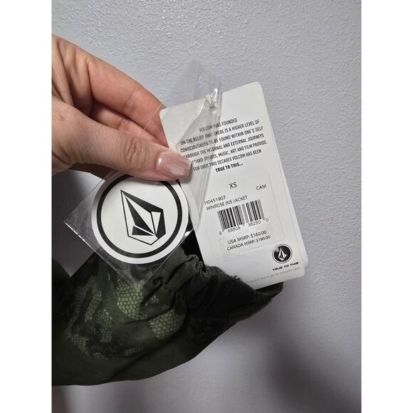 NWT Volcom Winrose Insulated Snow Jacket Womens Sz XS Camo Ski Waterproof - Picture 9 of 9